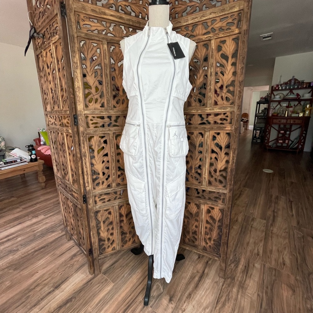 Jordan White Sleeveless Jumpsuit
